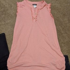 Pink sleeveless maternity top